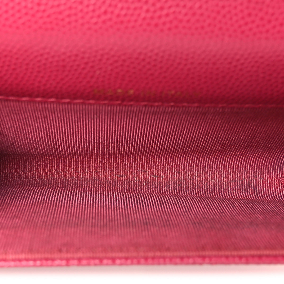 Caviar Quilted Flap Card Holder Wallet Dark Pink