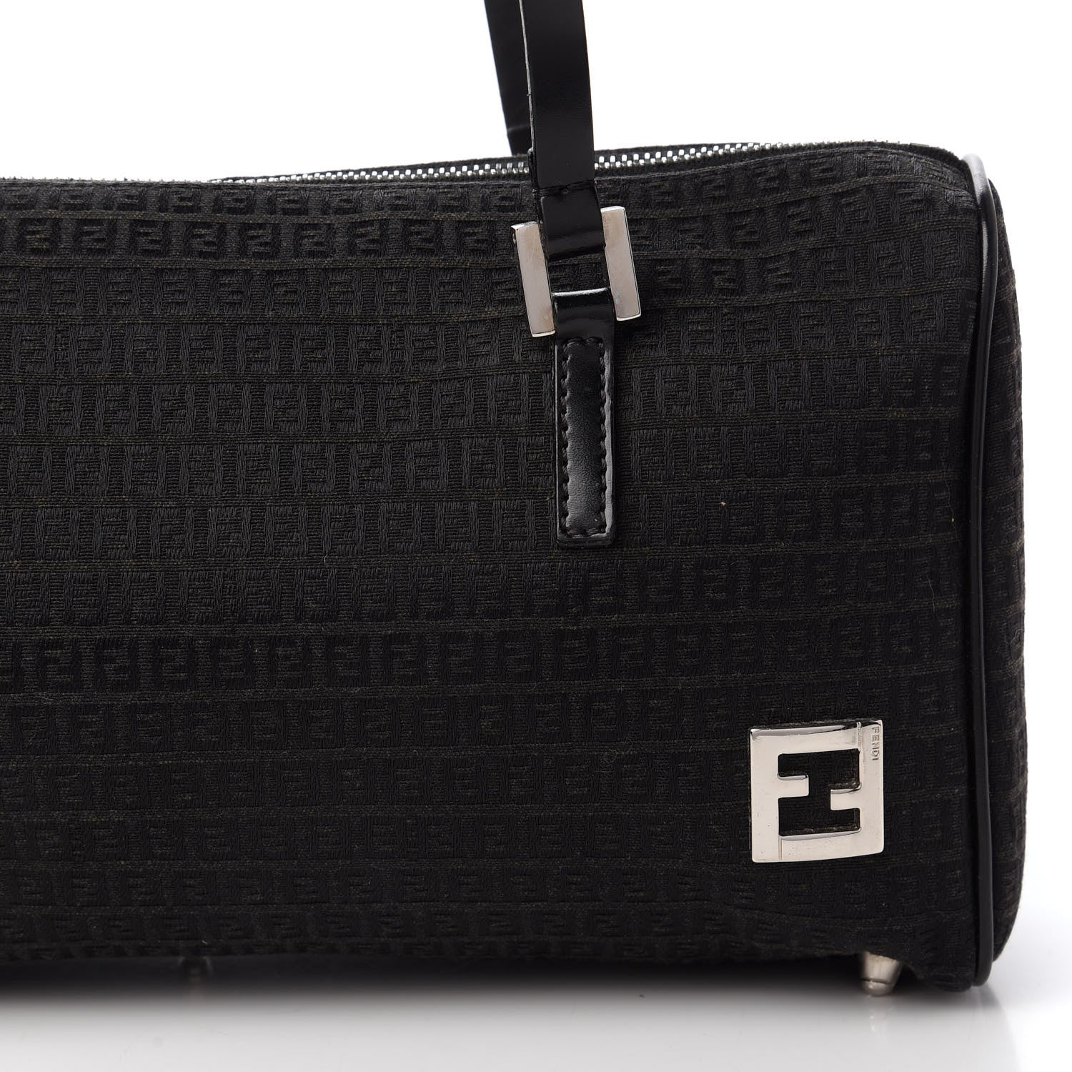 Fendi Zucchino Shoulder Bag Black 10 of 10