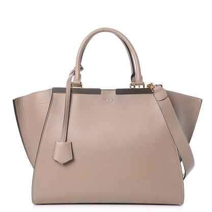 Fendi Vitello Dolce Shiny Nappa Petite 3Jours Tote Tortora Emerald 1 of 7