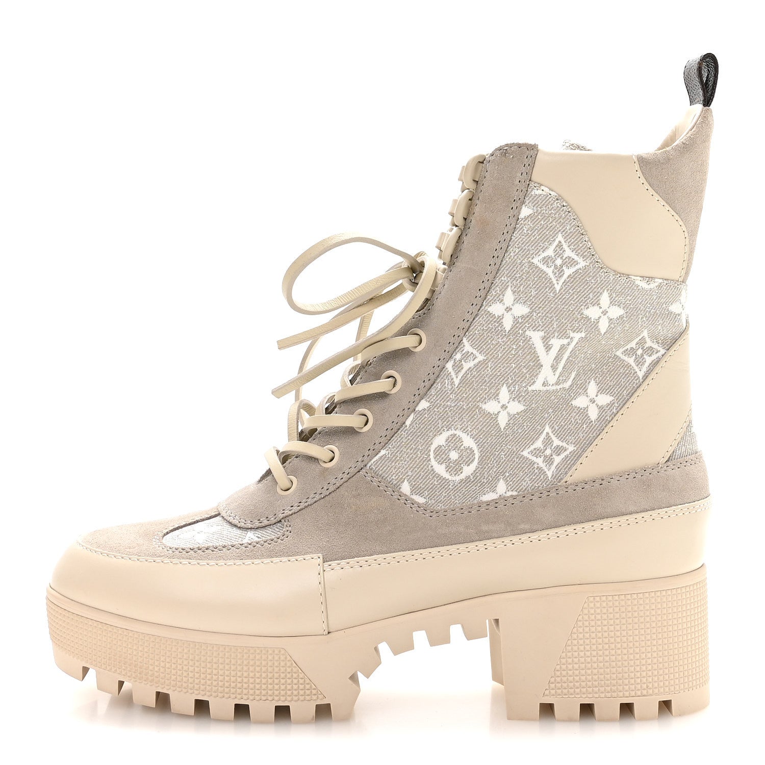 Louis Vuitton Suede Calfskin Laureate Platform Desert Boots 41 Beige 1 of 8