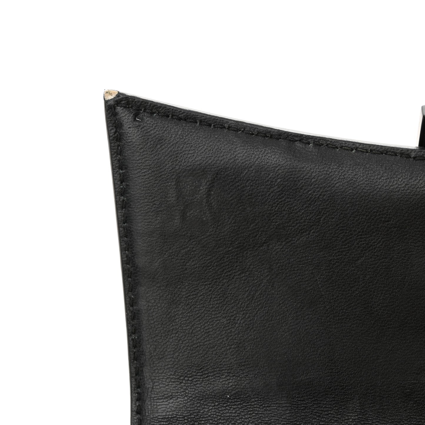 Shiny Calfskin Monochrome Crocodile Embossed Hourglass Top Handle Bag XS Black