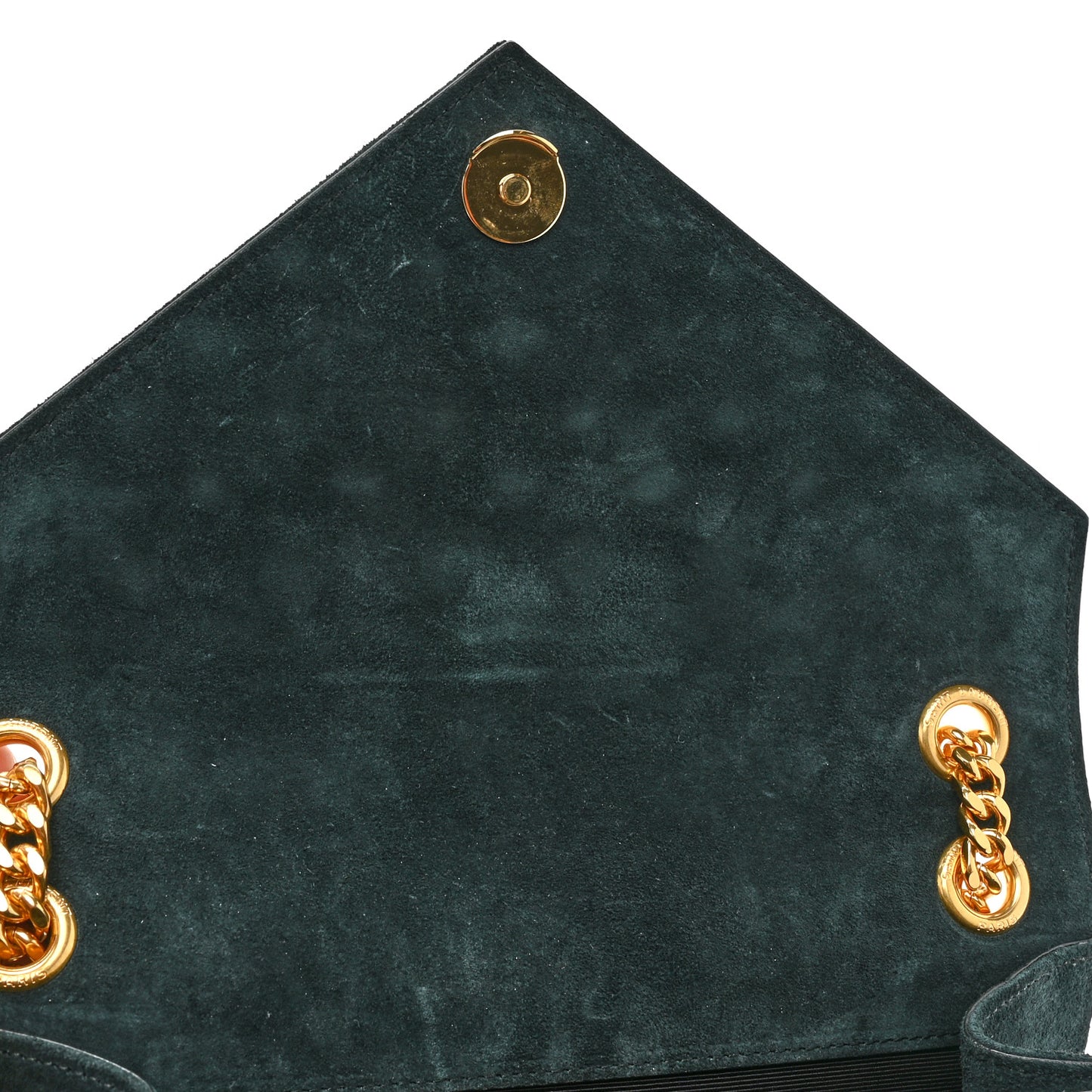 Suede Mixed Matelasse Triquilt Medium Monogram Envelope Satchel Algae