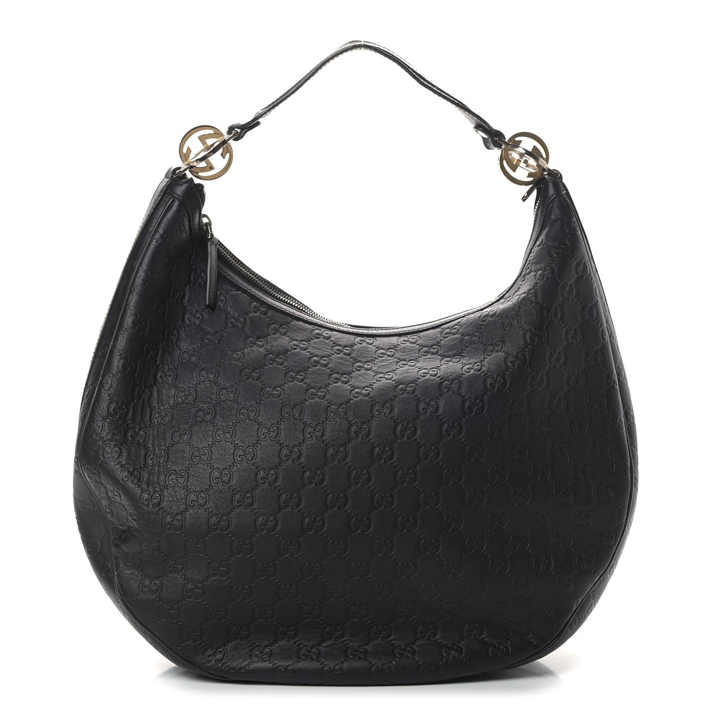 Guccissima Large GG Twins Hobo Black