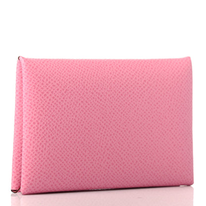 Hermes Epsom Calvi Card Case 5P Pink 2 of 4