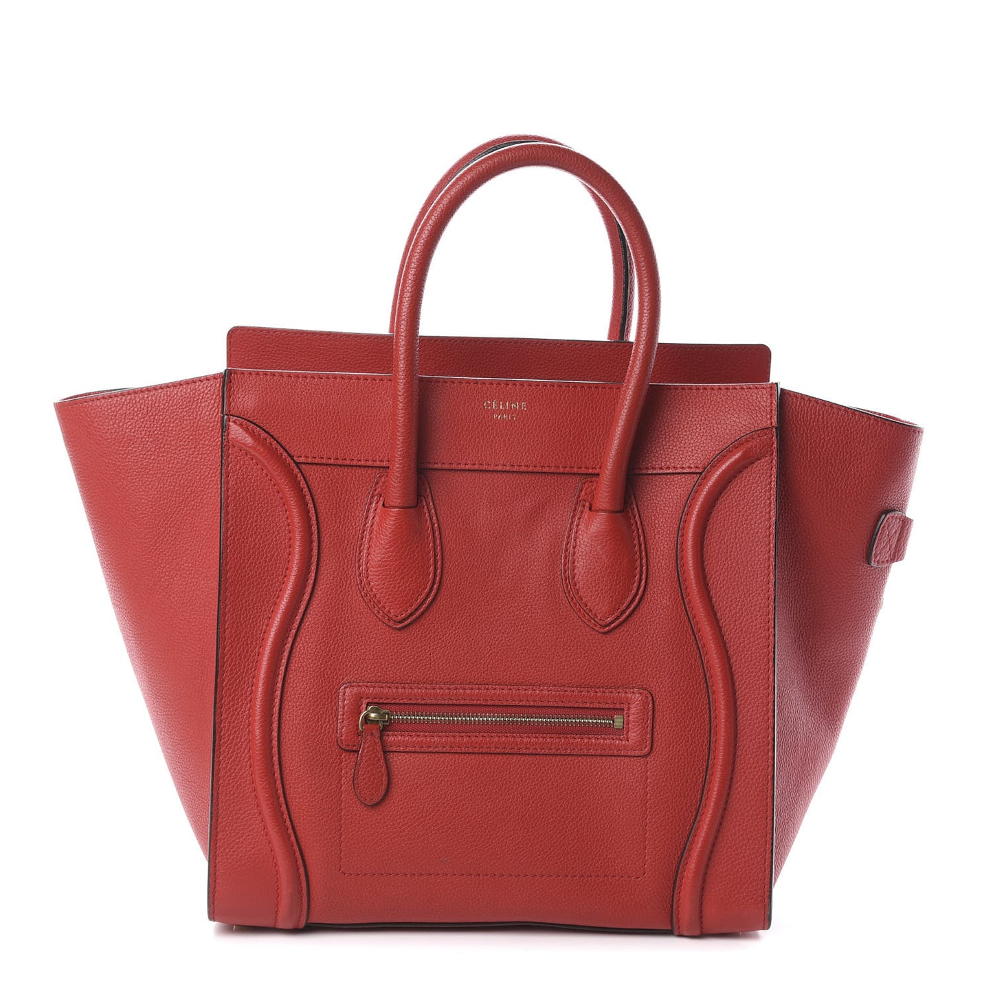 Drummed Calfskin Mini Luggage Coquelicot