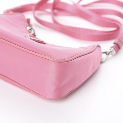 Prada Tessuto Nylon Saffiano Mini Re-Edition 2000 Shoulder Bag Begonia 7 of 7