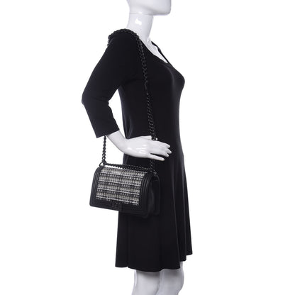 Chanel PVC Thread Woven Medium Boy Flap Black 2 of 9