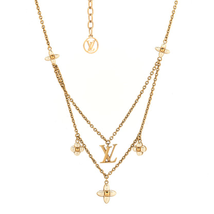 Louis Vuitton Pearl LV Floragram Necklace Gold 1 of 6