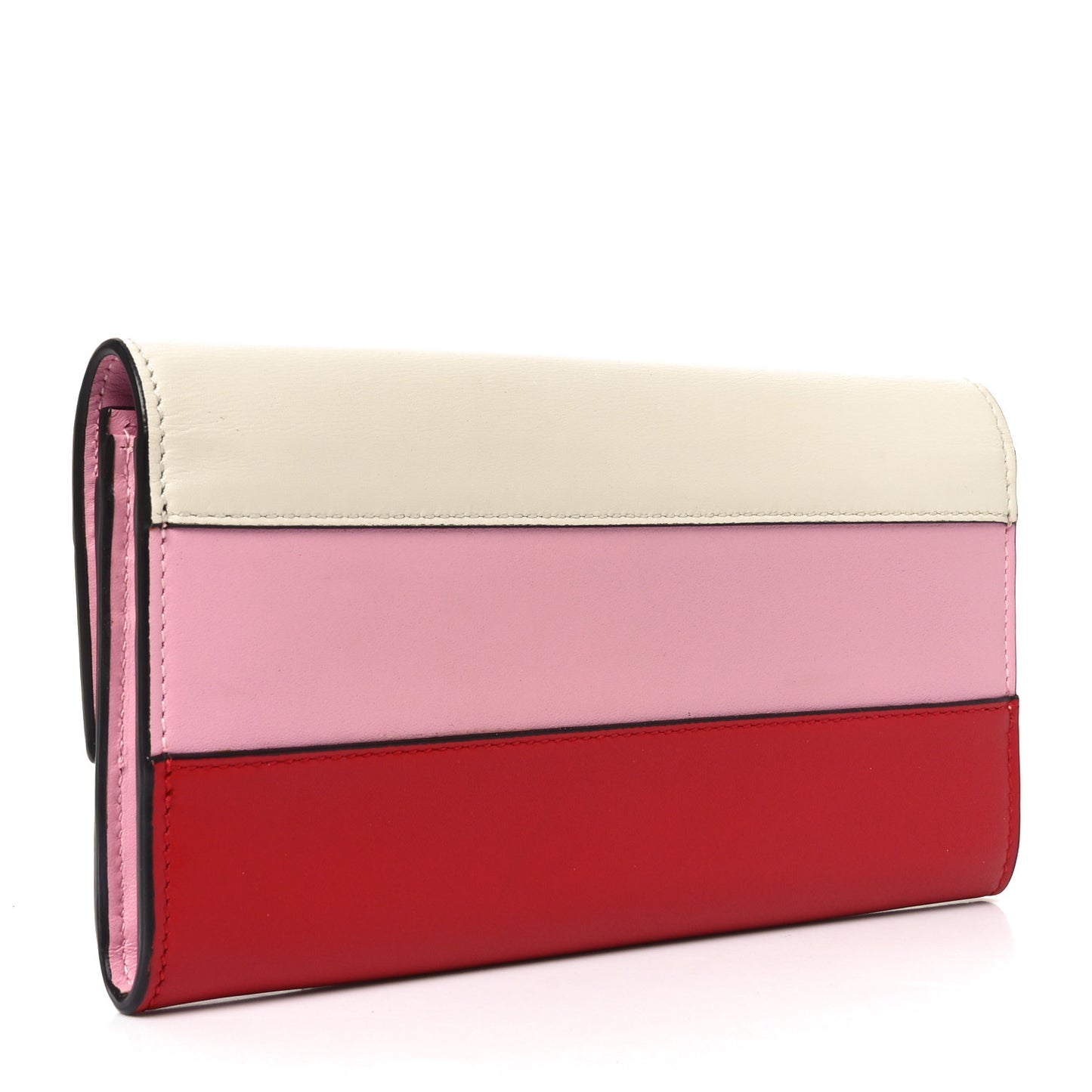 Calfskin Queen Margaret Flap Wallet Sugar Pink Hibiscus Red Mystic White