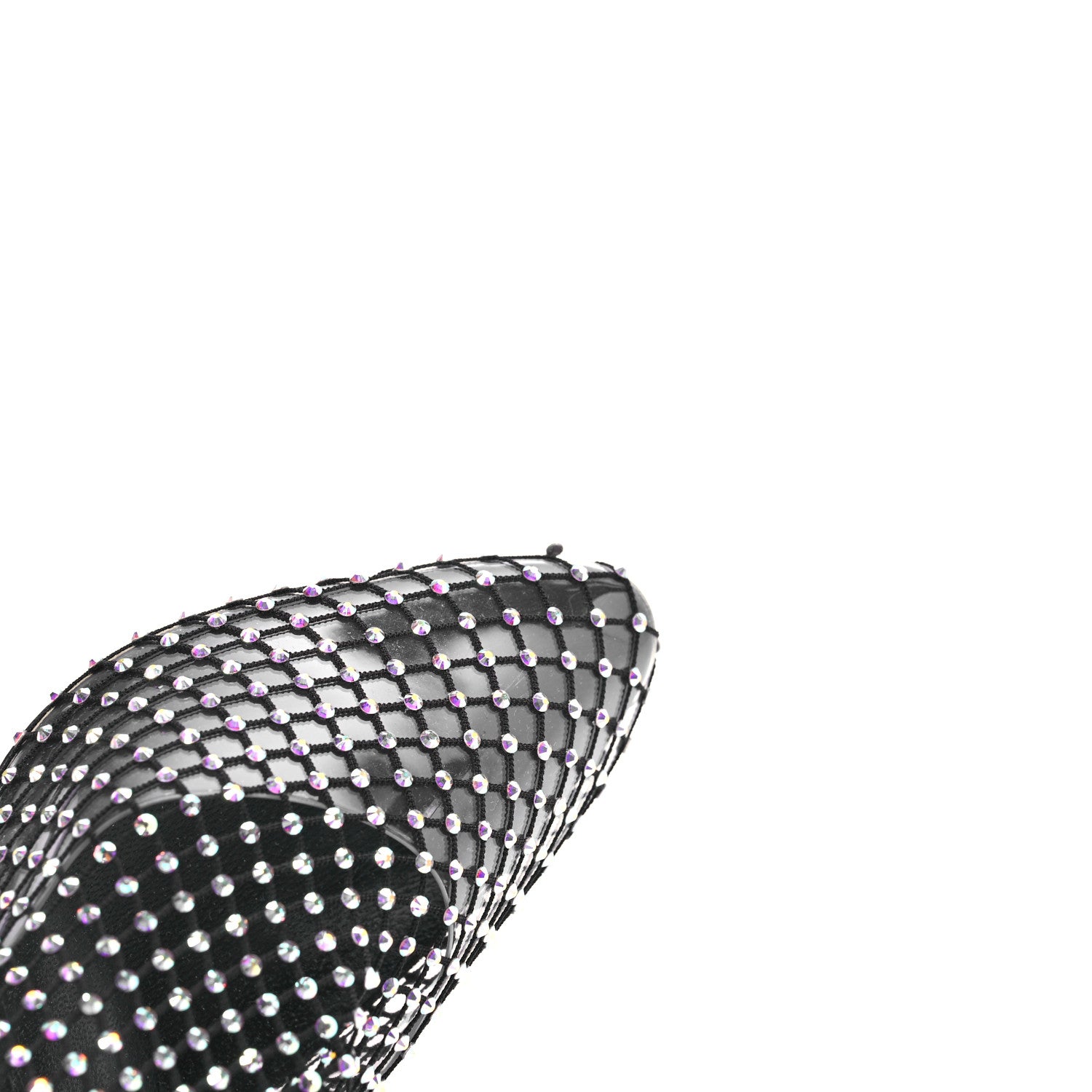 Saint Laurent Mesh Crystal Suede Koller 110 Knee High Boots 38.5 Black 10 of 10
