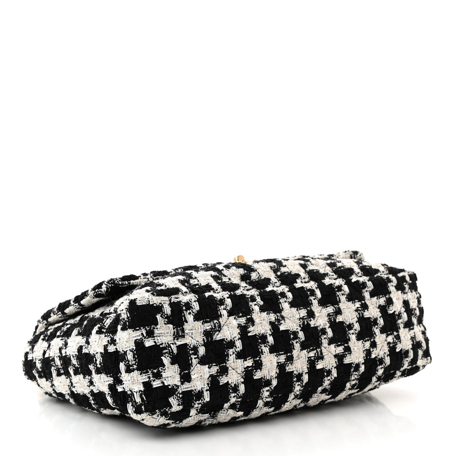 Chanel Tweed Quilted Maxi Chanel 19 Flap Black Ecru White 3 of 9