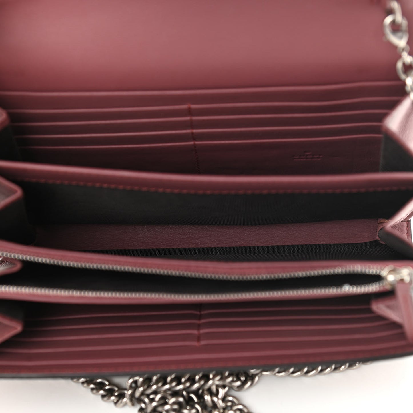 GG Supreme Monogram Blooms Mini Dionysus Chain Wallet Beige Multicolor Dry Rose