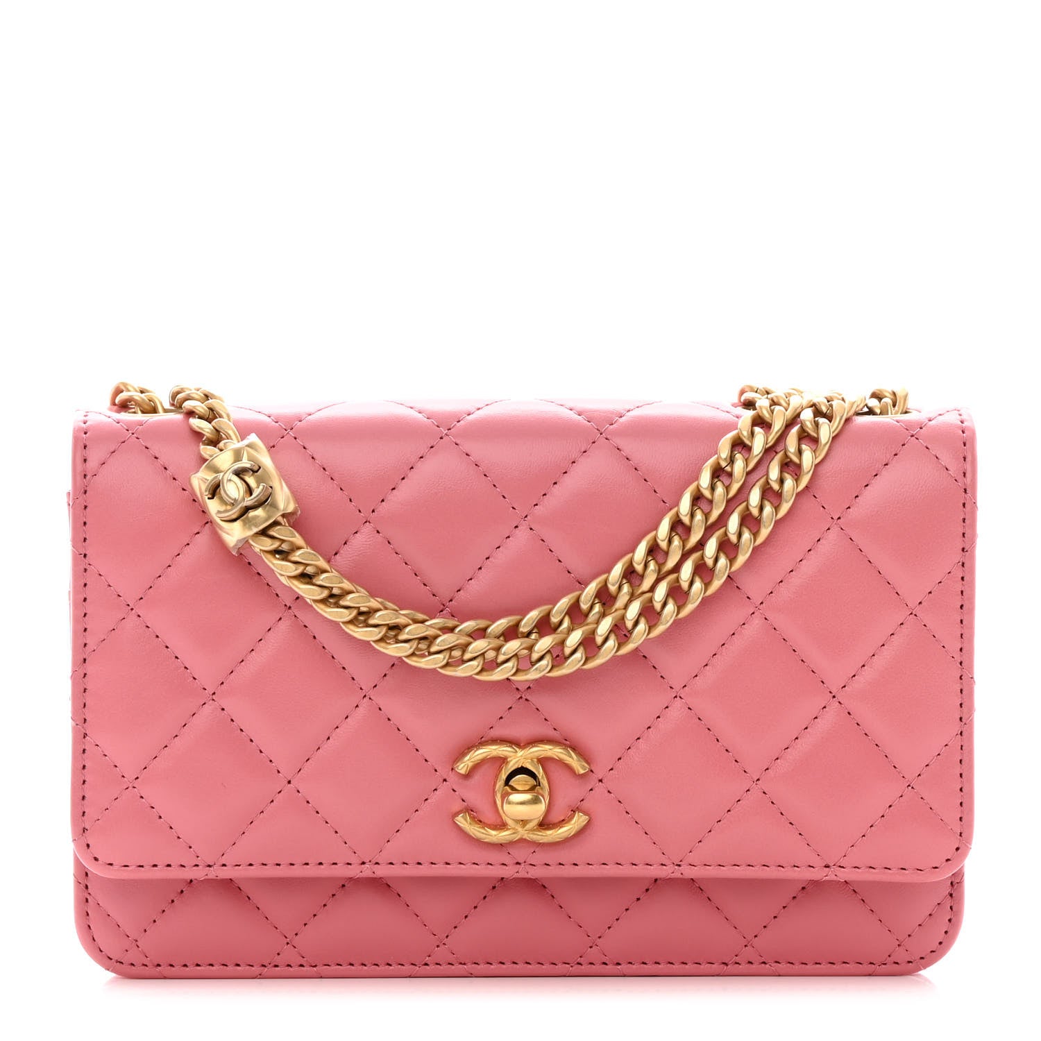 Chanel Lambskin Quilted Pillow Crush Wallet On Chain WOC Pink 1 of 14