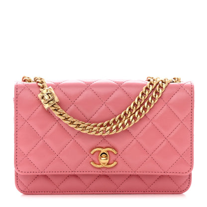 Chanel Lambskin Quilted Pillow Crush Wallet On Chain WOC Pink 1 of 14