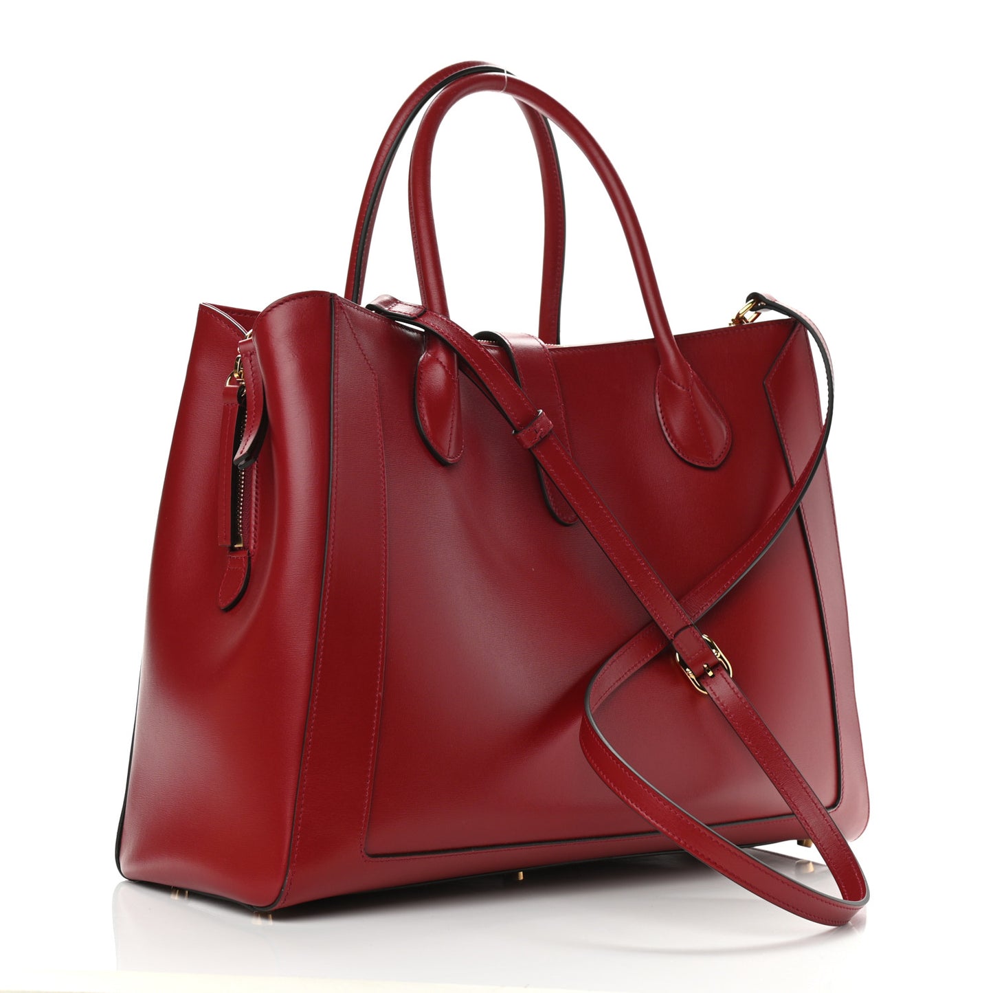 Boarded Plutone Calfskin Large Jackie 1961 Tote New Cherry Red