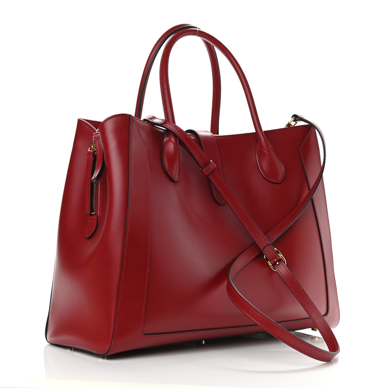Gucci Boarded Plutone Calfskin Large Jackie 1961 Tote New Cherry Red 3 of 10