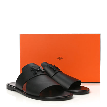 Hermes Calfskin Mens Arles Mules 46 Black 10 of 10