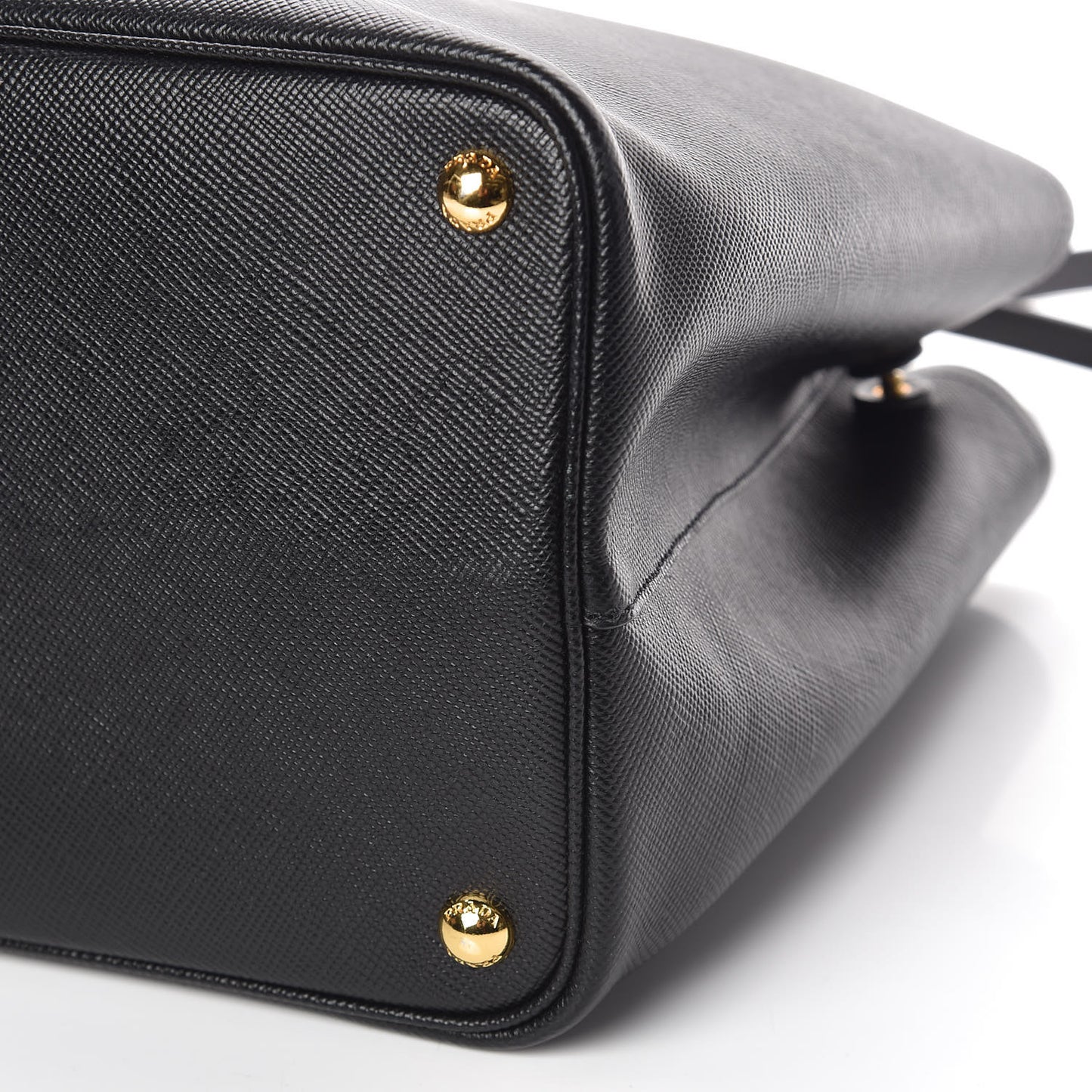 Saffiano Cuir Large Double Bag Black Fuoco