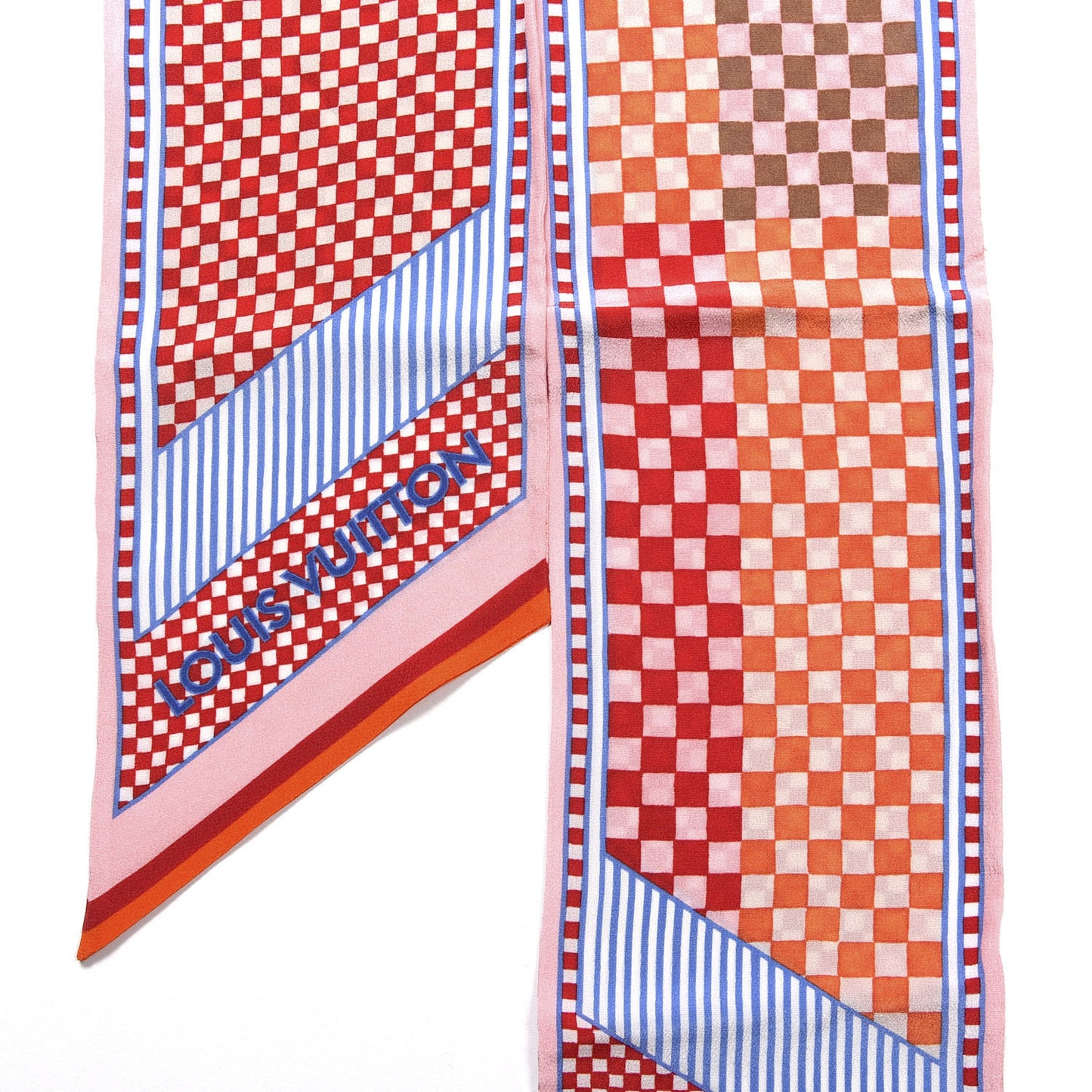 Silk Damier Aquarelle Bandeau Piment