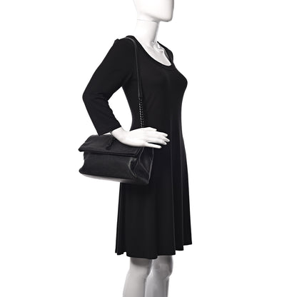 Saint Laurent Grain De Poudre Medium West Hollywood Monogram Fold-Over Black 2 of 11