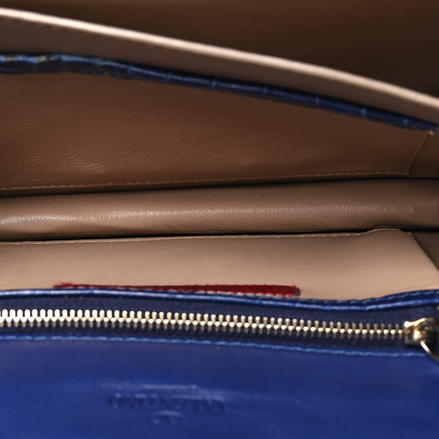 Valentino Garavani Alligator Flap Clutch Blue 6 of 11