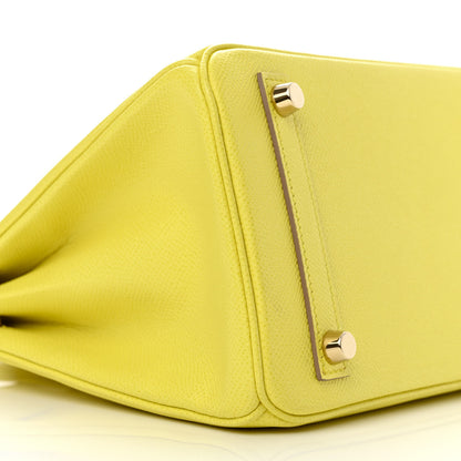 Hermes Epsom Birkin 25 Lime 9 of 11