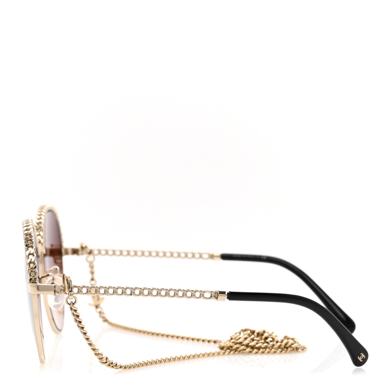 Chanel Metal Chain Round Pantos Sunglasses 4242 Brown 3 of 7
