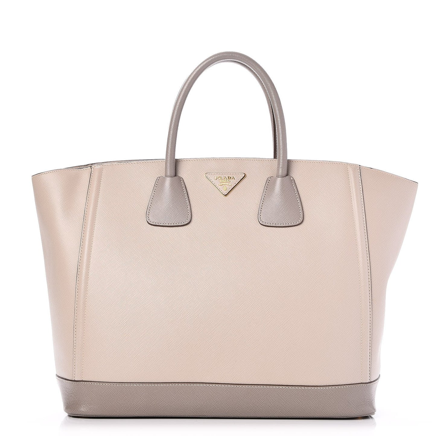 Saffiano Bi-Color Tote Pomice Argilla