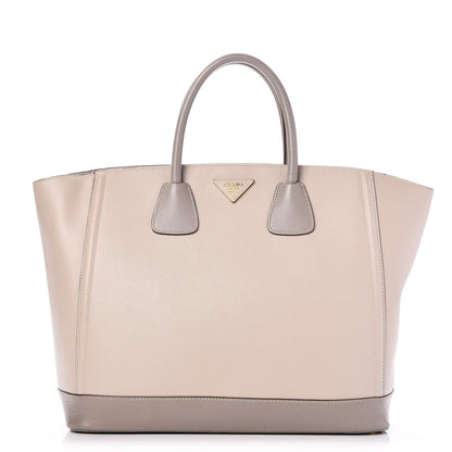 Prada Saffiano Bi-Color Tote Pomice Argilla 1 of 8