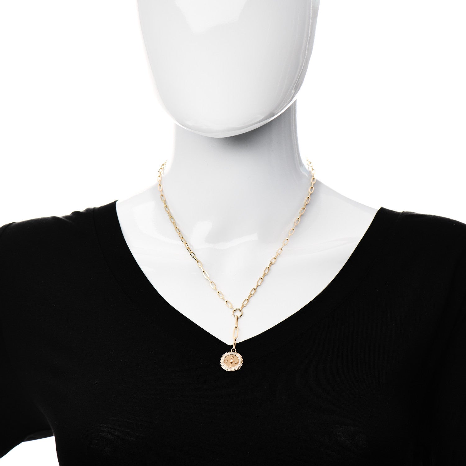 Foundrae 18K Yellow Gold Diamond Internal Compass Refined Clip Extension Chain Necklace 2 of 7