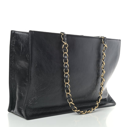 Chanel Glazed Aged Calfskin CC Tote Black 2 of 4