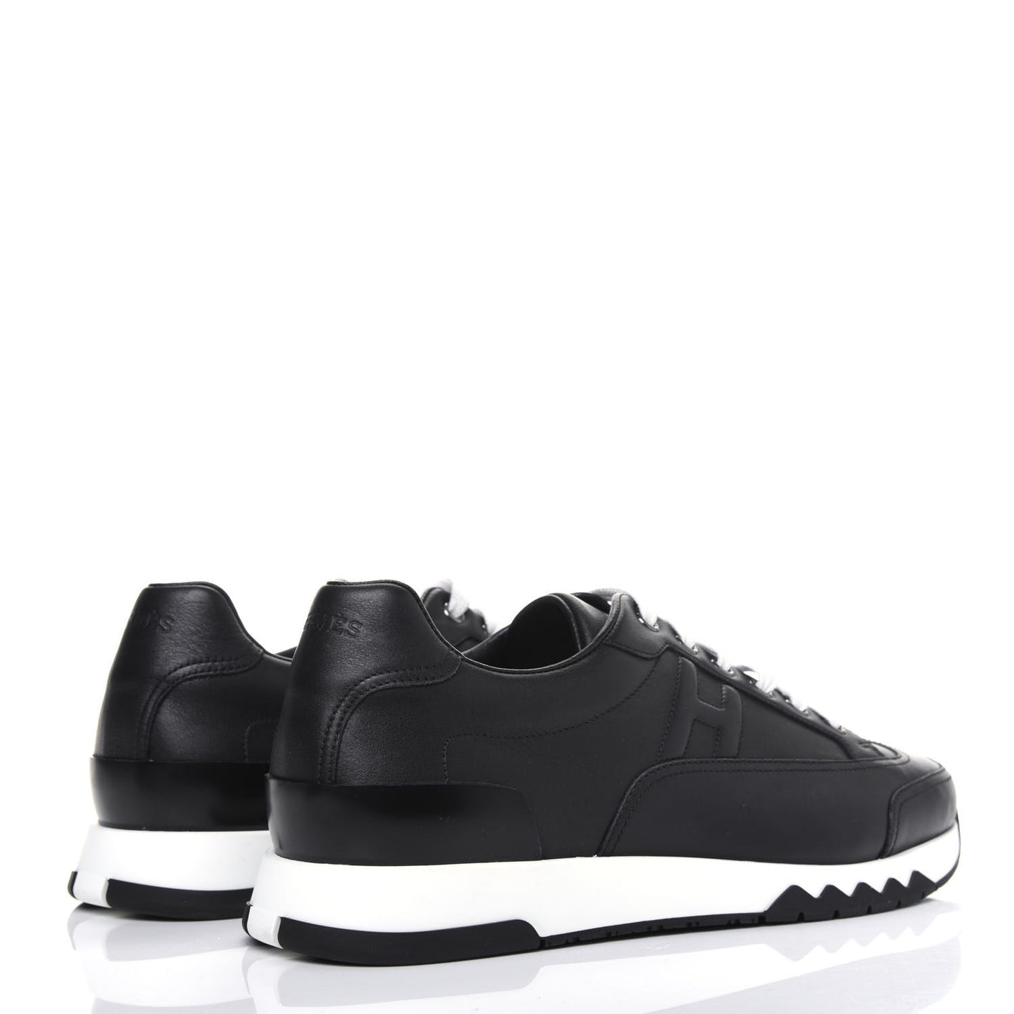 Calfskin Womens Trail Sneakers 40 Black