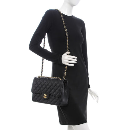Chanel Caviar Quilted Jumbo Double Flap Black 2 of 8