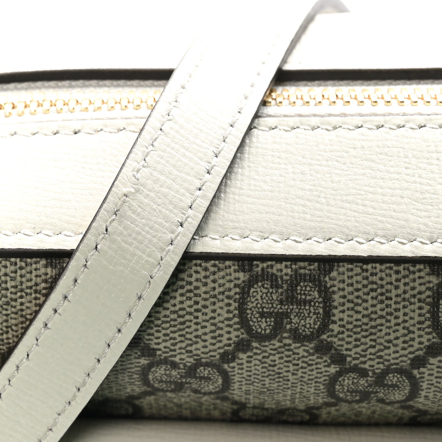 GG Supreme Monogram Small Horsebit 1955 Shoulder Bag Beige Mystic White