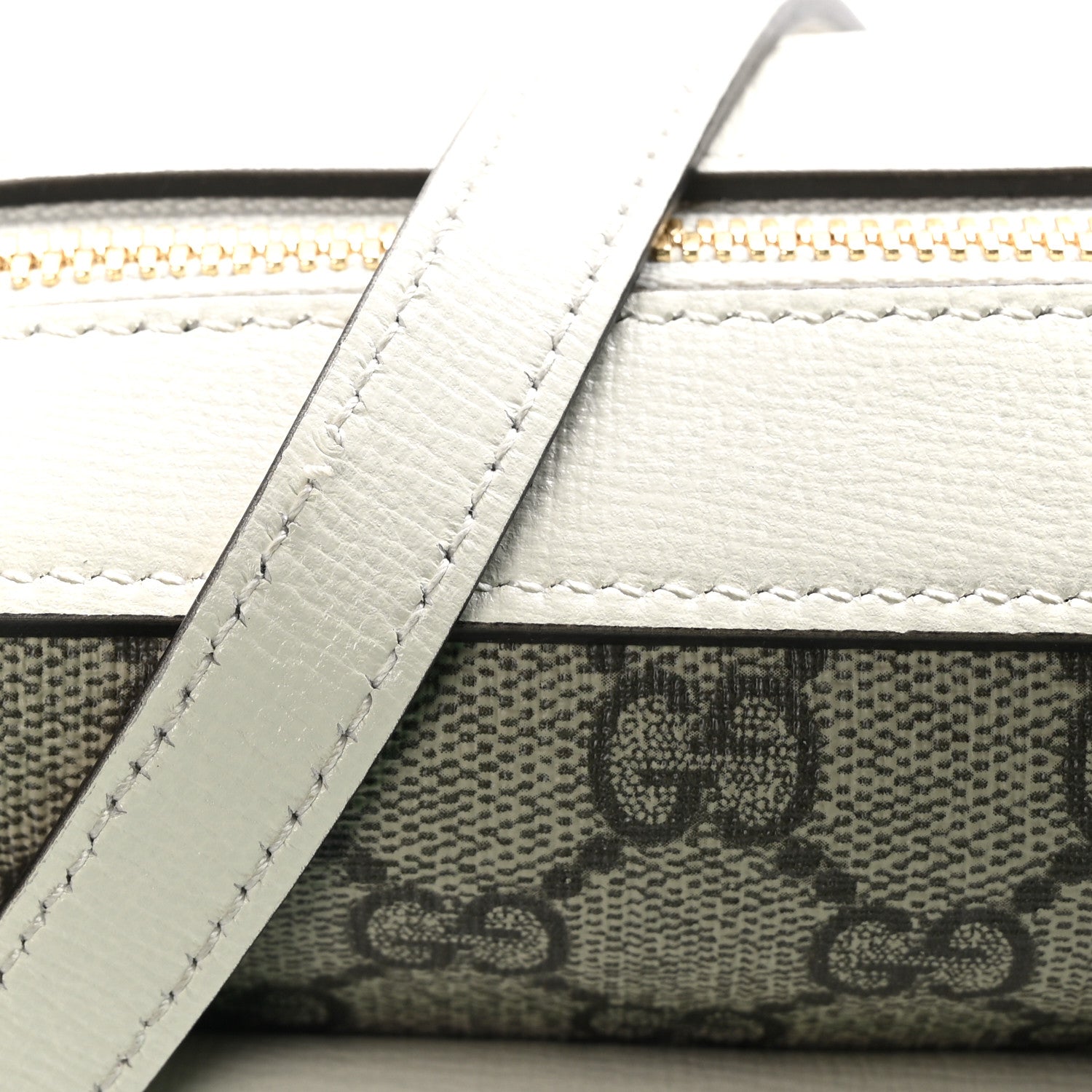 Gucci GG Supreme Monogram Small Horsebit 1955 Shoulder Bag Beige Mystic White 10 of 11