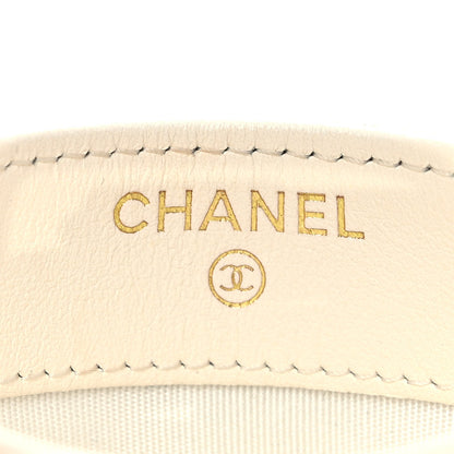 Chanel Caviar Chevron Quilted Boy Card Holder White 5 of 8