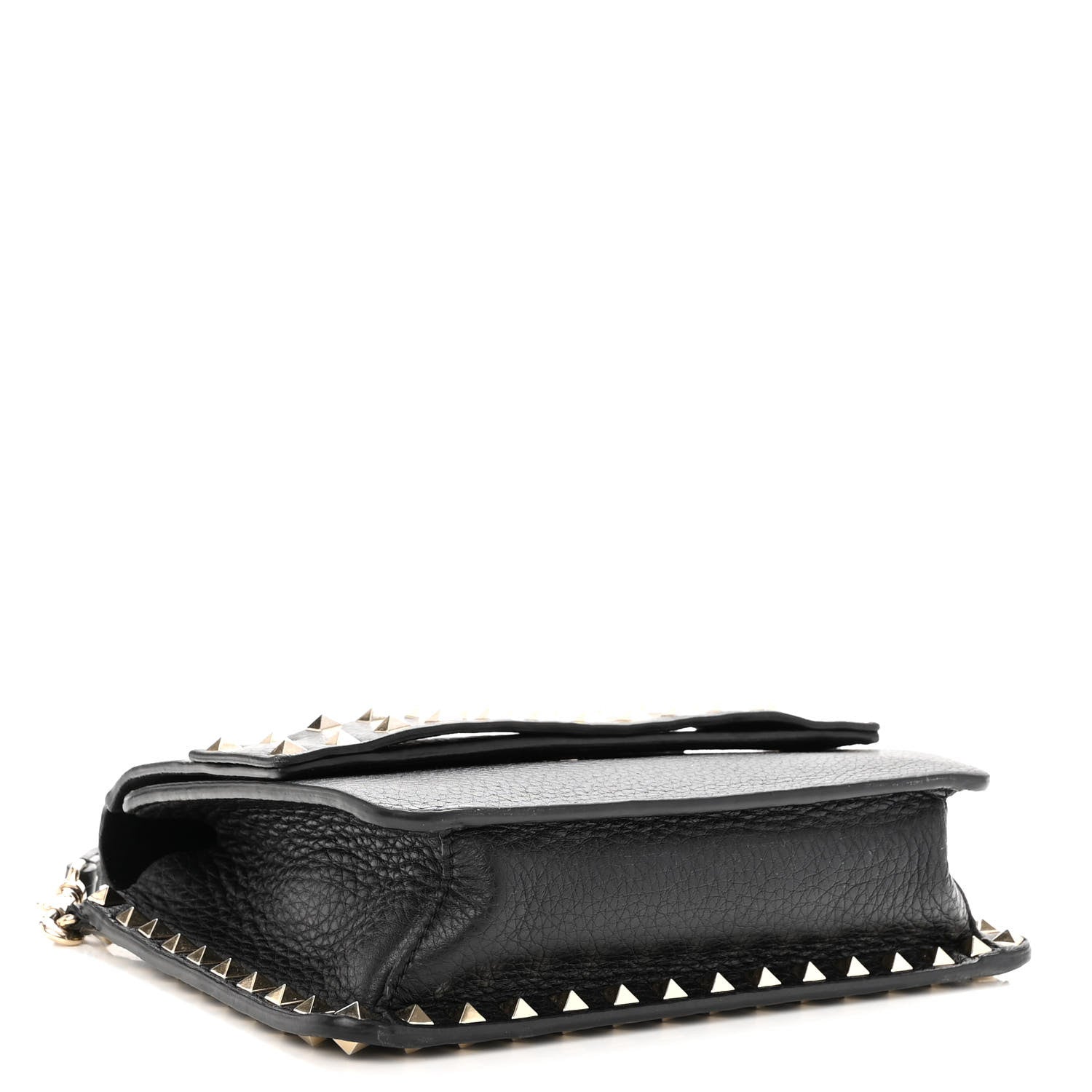 Valentino Garavani Pebbled Calfskin Rockstud Side Slip Crossbody Black 4 of 10