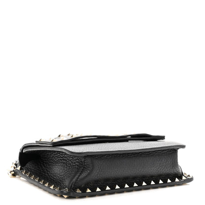 Valentino Garavani Pebbled Calfskin Rockstud Side Slip Crossbody Black 4 of 10