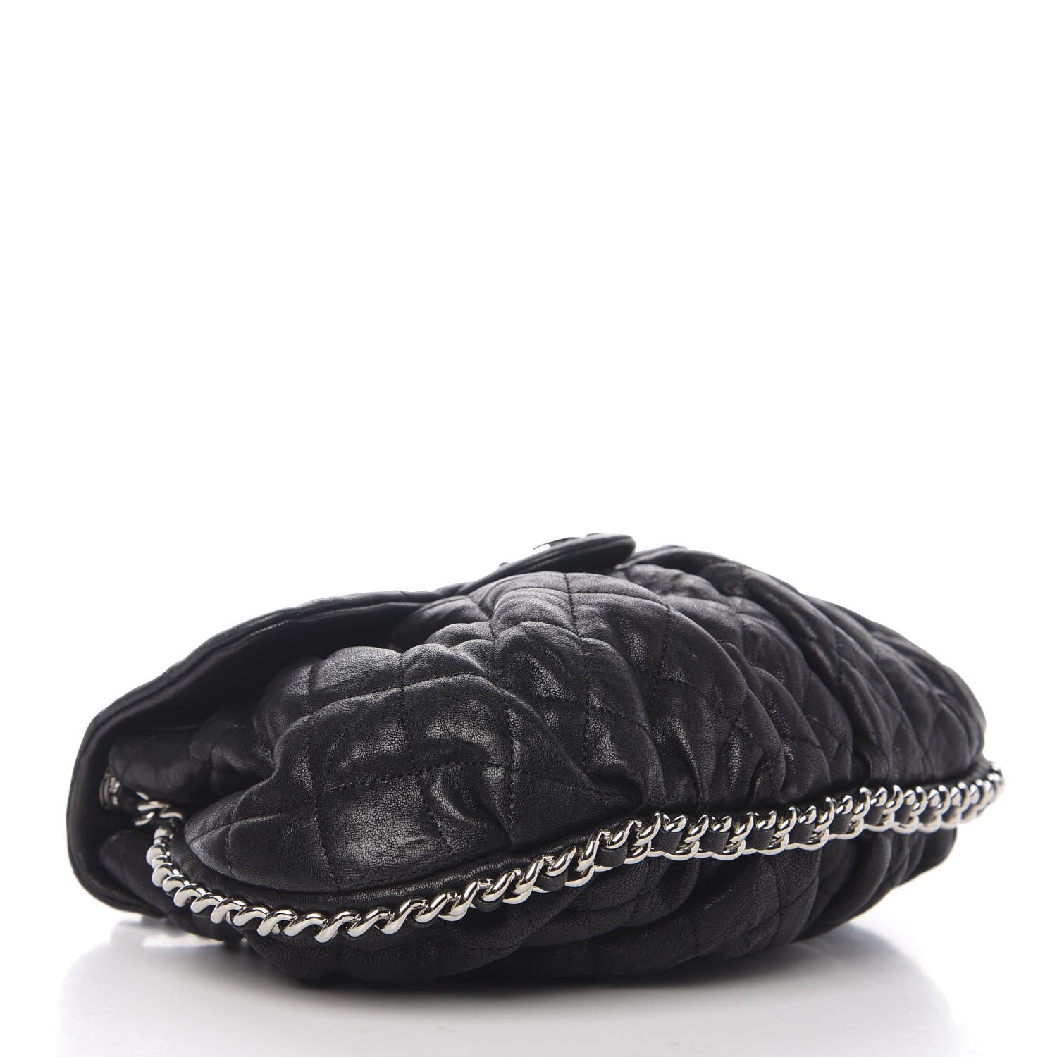 Chanel Crumpled Lambskin Quilted Medium Chain Around Messenger Black 3 of 11