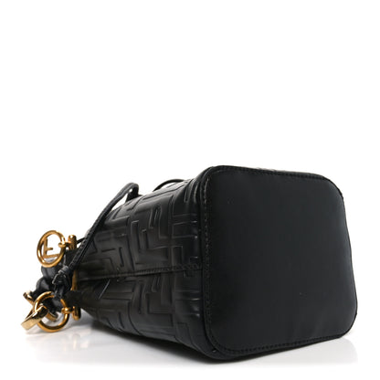 Fendi Vitello Liberty F is Fendi FF 1974 Embossed Mini Mon Tresor Bucket Bag Black 6 of 19