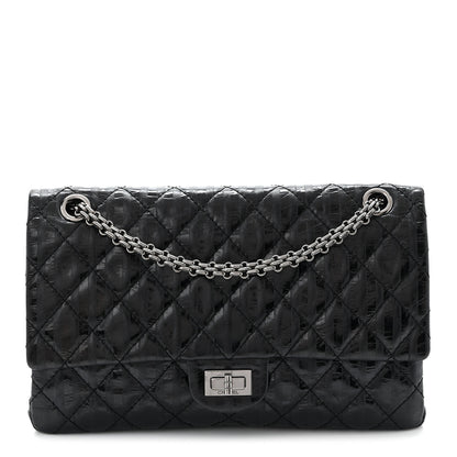 Chanel Metallic Calfskin Striped 2.55 Reissue 226 Flap Black 1 of 10