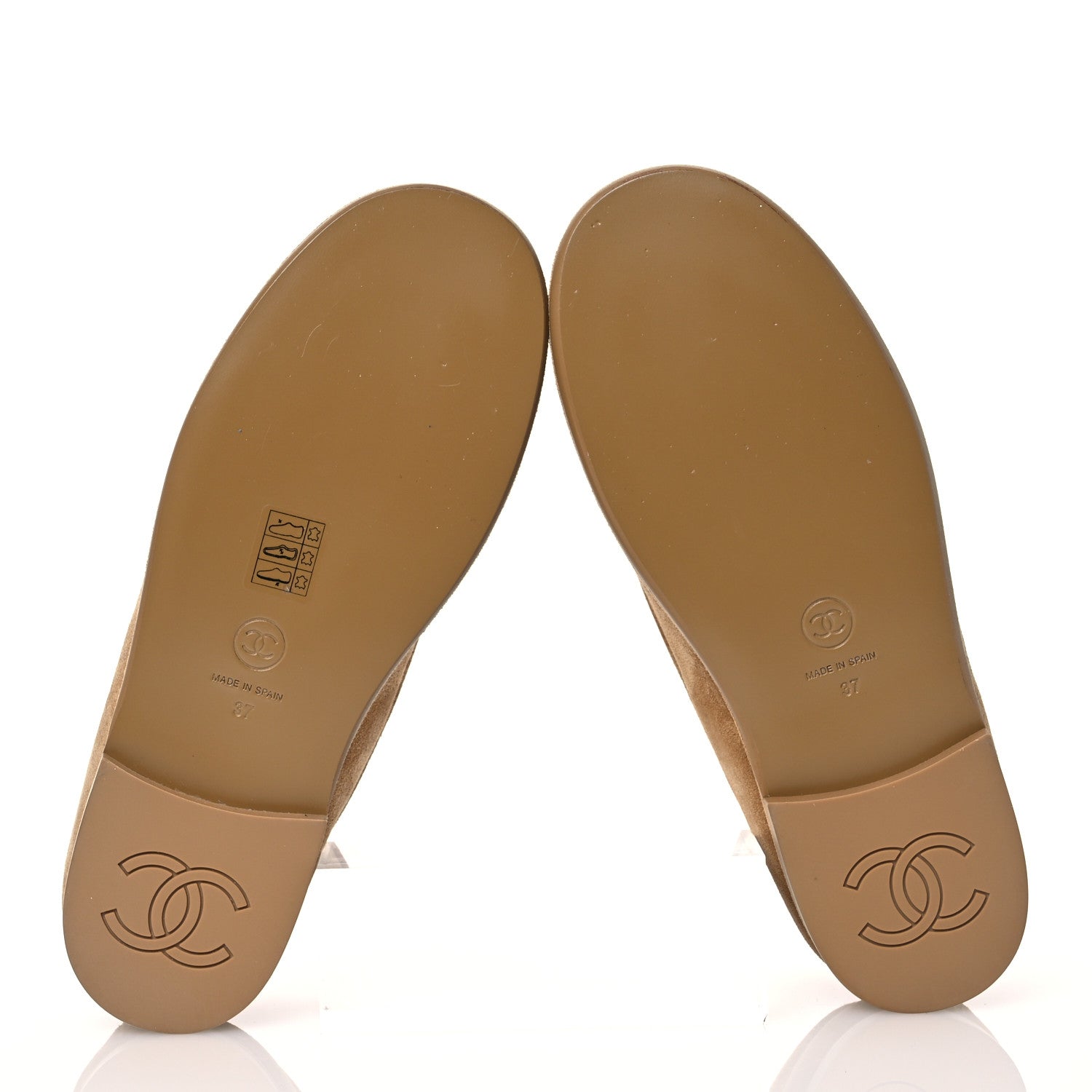 Chanel Suede Calfskin CC Loafers 37 Dark Beige 6 of 12