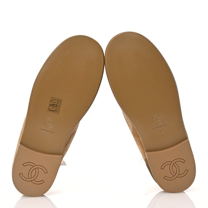 Chanel Suede Calfskin CC Loafers 37 Dark Beige 6 of 12