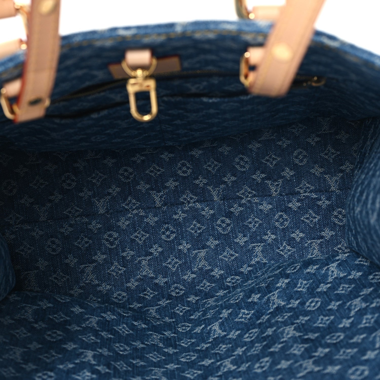 Louis Vuitton Monogram Denim Onthego MM Blue 5 of 10