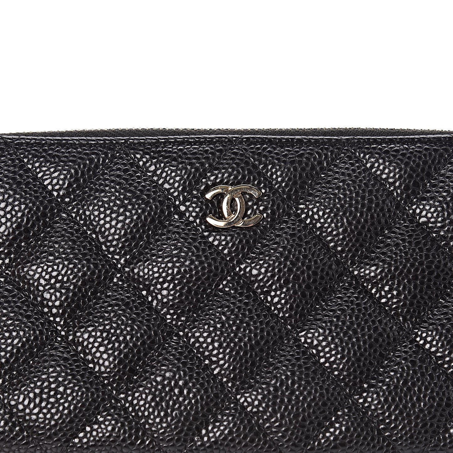 Caviar Quilted Small Clutch With Chain Black