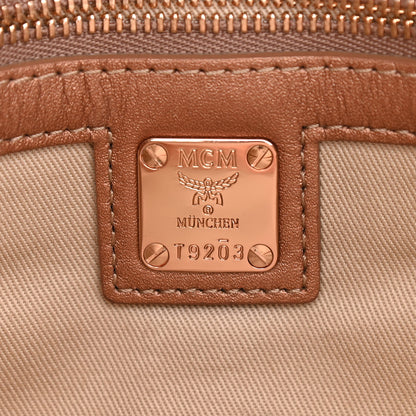 MCM Metallic Visetos Medium Crossbody Pouch Champagne 8 of 10