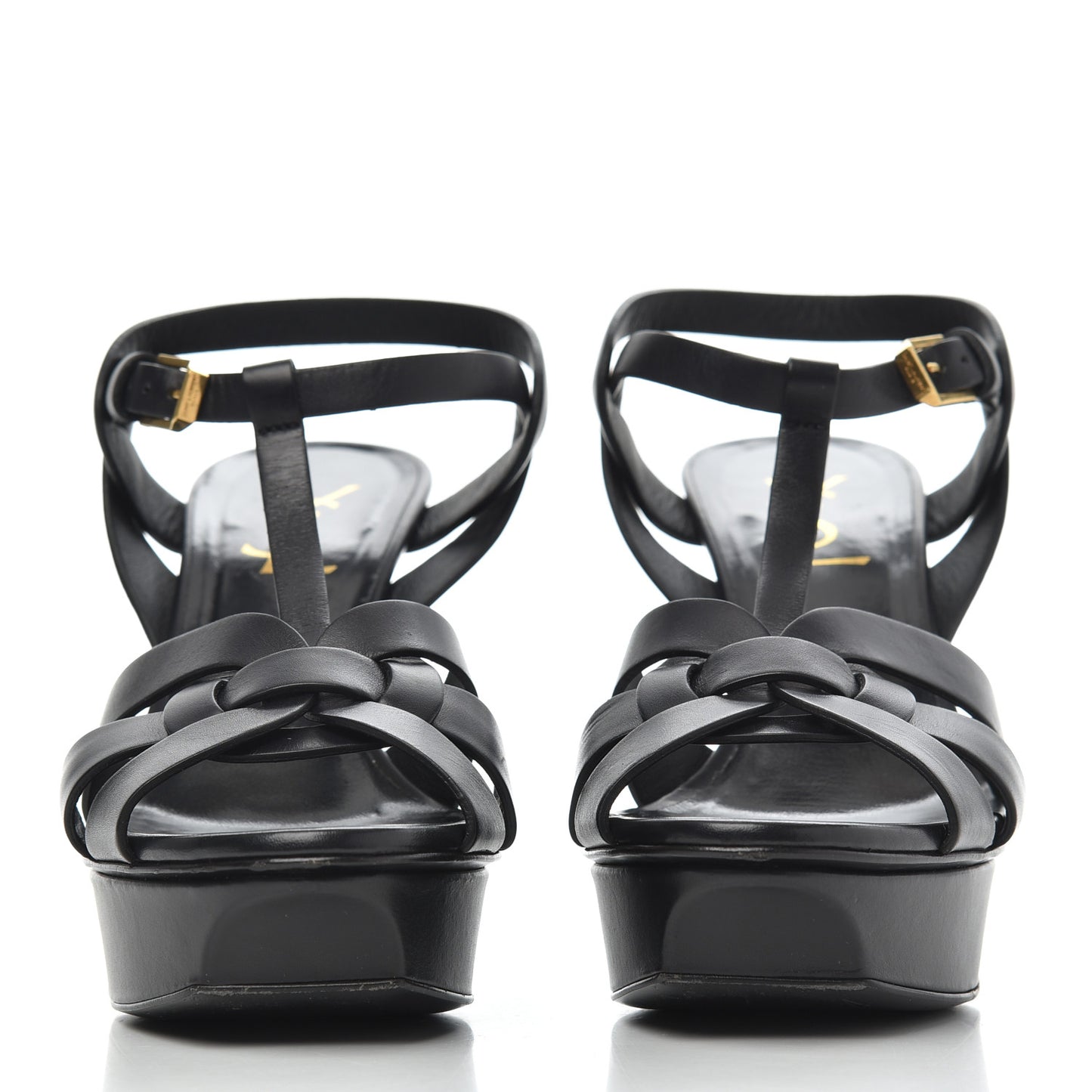 Calfskin Tribute 75 Platform Sandals 37 Black