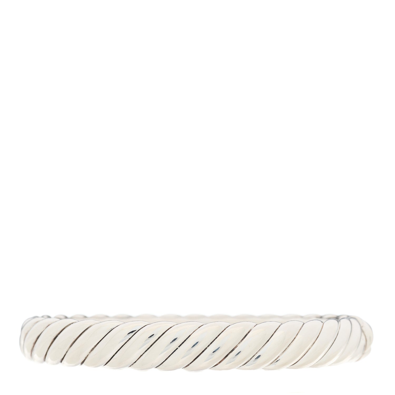 David Yurman Sterling Silver 10mm Sculpted Cable Bangle Bracelet 1 of 3