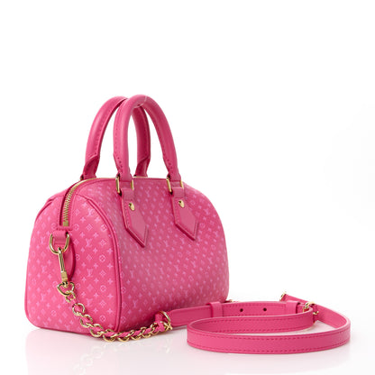 Louis Vuitton Calfskin Nanogram Embossed Speedy Bandouliere 20 Rose 3 of 12