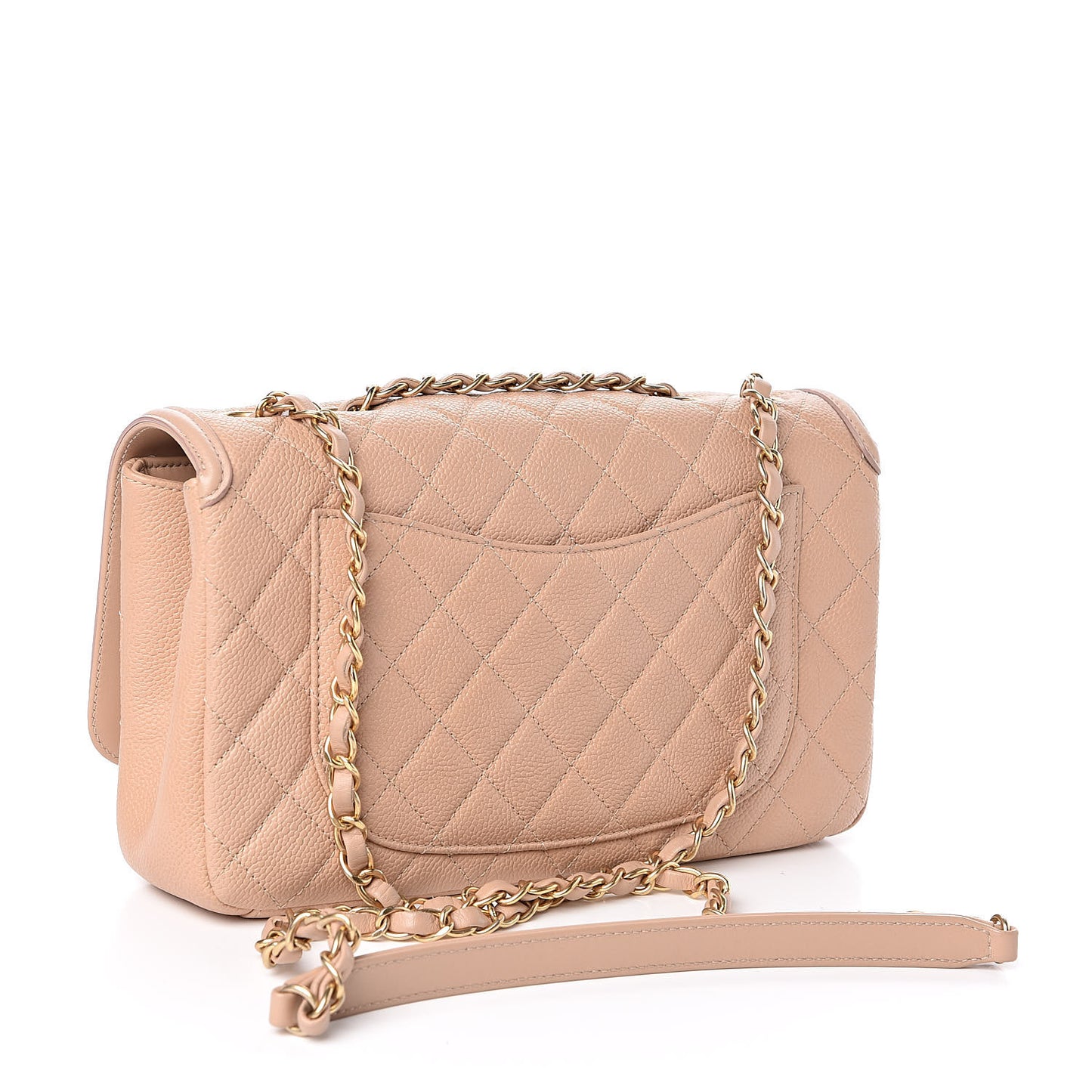Caviar Quilted Medium CC Filigree Flap Beige